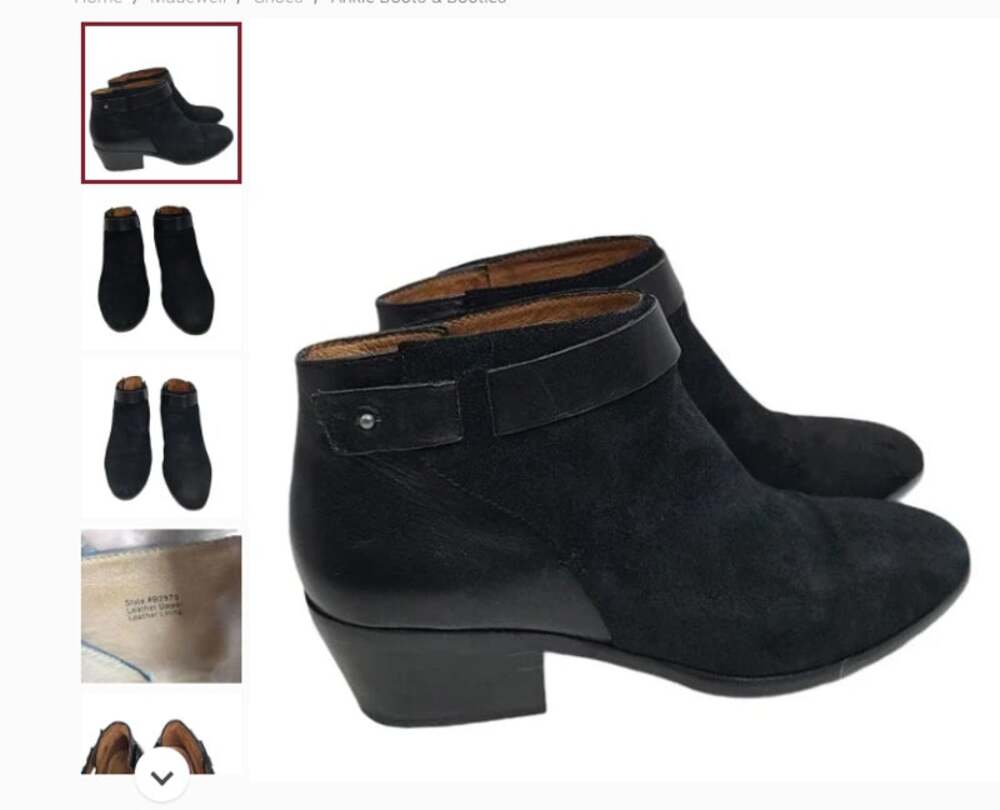 Madewell Charley ankle Boot Size 8.5 black leather/suede